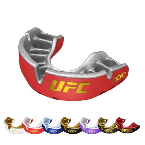 OPRO Gold Level UFC-Mundschutz, Sport-Mundschutz für Erwachsene und Jugendliche, neue Anpassungstechnologie für UFC, Boxen, Kampfsport, BJJ (UFC - Rot, Erwachsene) von Opro