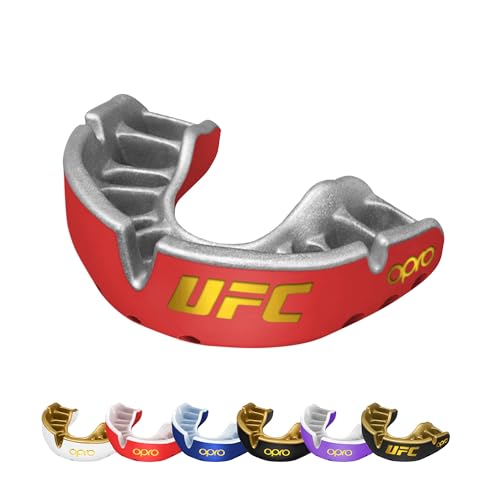 OPRO Gold Level UFC-Mundschutz, Sport-Mundschutz für Erwachsene und Jugendliche, neue Anpassungstechnologie für UFC, Boxen, Kampfsport, BJJ (UFC - Rot, Jugend) von Opro