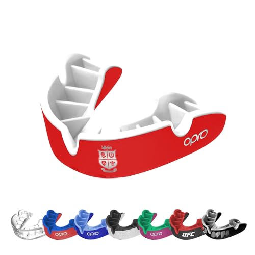 OPRO Silver Level Sport-Mundschutz für Erwachsene und Jugendliche, Zahnschutz mit neuem Anpassungswerkzeug für Hockey, Rugby, Boxen (British & Irish Lions, Erwachsene) von Opro