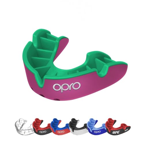 OPRO Silver Level Sport-Mundschutz für Erwachsene und Jugendliche, Zahnschutz mit neuem Anpassungswerkzeug für Hockey, Rugby, Boxen (Rosa, Jugend) von Opro