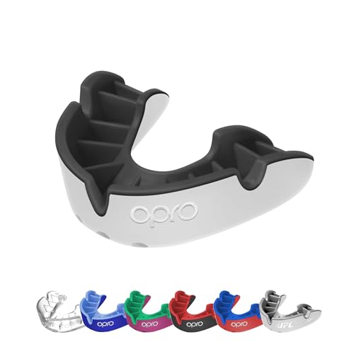 OPRO Silver Level Sport-Mundschutz für Erwachsene und Jugendliche, Zahnschutz mit neuem Anpassungswerkzeug für Hockey, Rugby, Boxen (Weiß, Jugend) von Opro