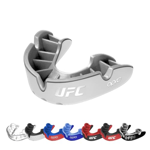 OPRO Silver Level UFC-Sport-Mundschutz für Erwachsene und Jugendliche, Zahnschutz mit neuem Anpassungswerkzeug für Kampfsport, Boxen, BJJ (UFC - Silber, Erwachsene) von Opro