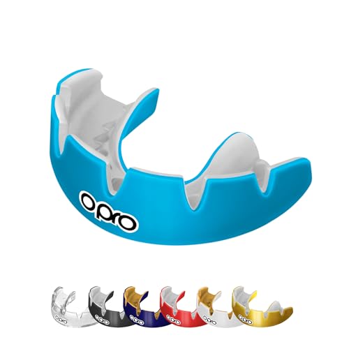 OPRO Instant Custom-Fit Zahnspangen-Mundschutz, Zahnarzt-Mundschutz mit revolutionärem Passformkäfig, ultimativem Komfort Schutz und Passform, Zahnspangen-Zahnschutz für Rugby, Boxen, MMA (Himmelblau) von Opro