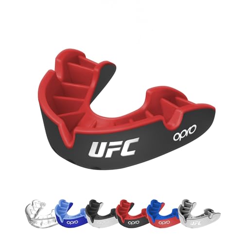 OPRO Silver Level UFC-Sport-Mundschutz für Erwachsene und Jugendliche, Zahnschutz mit neuem Anpassungswerkzeug für Kampfsport, Boxen, BJJ (UFC - Schwarz, Jugend) von Opro