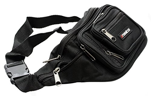 Unisex Umhängetaschen - Trendige Bauchtasche/Hüfttasche/Gürteltasche in Schwarz - Ideale Tasche für Sport und Freizeit, für Reise und unterwegs - Viele Fächer für viel Stauraum (Schwarz) von Oramics