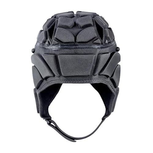 Oshhni Rugby-Helm-Schutzkappe, Rugby-Kopfschutz, Rugby-Kopfbedeckung für das Pitcher-Sporttraining, Schwarz von Oshhni