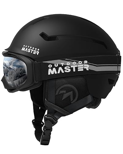 OutdoorMaster Skihelm-Set, Snowboard-Helm mit Brille für Erwachsene - 12 Belüftungsöffnungen - Skihelme für Männer, Frauen und Jugendliche von OutdoorMaster