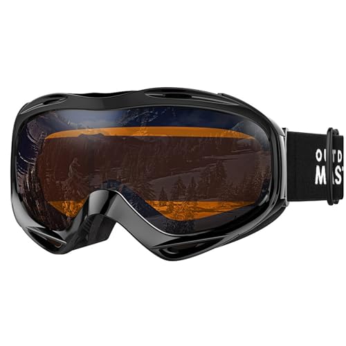 OutdoorMaster Unisex Skibrille OTG für Damen und Herren, Snowboard Brille Schneebrille 100% UV-Schutz skibrille für brillenträger, Anti-Nebel Snowboard Brille Ski Goggles für Jungen(VLT24%) von OutdoorMaster