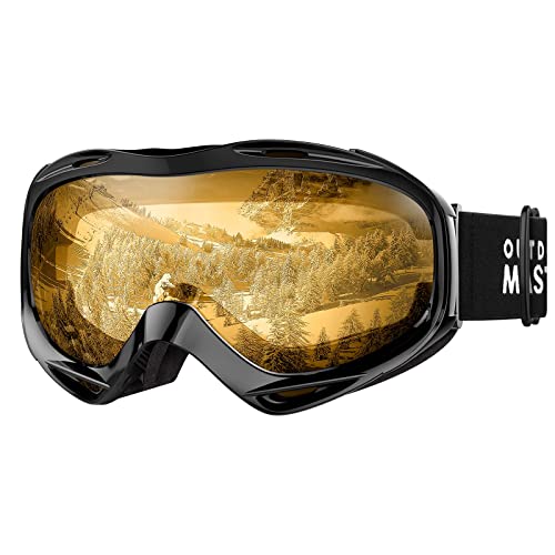 OutdoorMaster Unisex Skibrille OTG für Damen und Herren, Snowboard Brille Schneebrille 100% UV-Schutz skibrille für brillenträger, Anti-Nebel Snowboard Brille Ski Goggles für Jungen (VLT65%) von OutdoorMaster