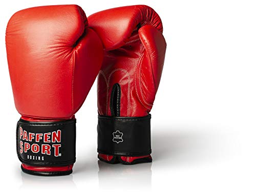 Paffen Sport KIBO Fight Echtleder-Box- und Kampfsporthandschuhe für das Sparring; rot; 10UZ von PAFFEN SPORT