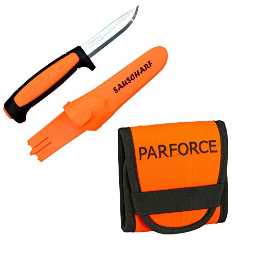 Parforce Patronenetui orange Mit Mora Messer sauscharf von Parforce