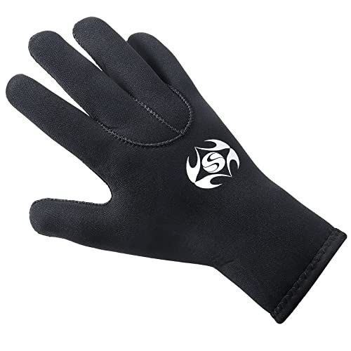 PAWHITS Neoprenhandschuhe 3mm Thermohandschuhe Winterhandschuhe wasserdichte Anti-Rutsch-Handschuhe für Männer und Frauen Herren Schwarz (XL) von PAWHITS