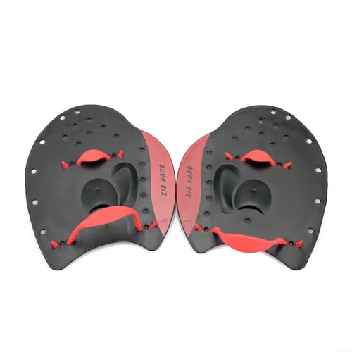 Kunststoff-Handpaddel zum Schwimmen, leichte und Schwimmhandschuhe, Ergonom (M, Rot) von PETSTIBLE