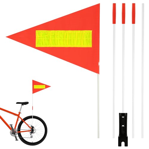 1 Stück Fahrrad Sicherheitsflagge, Höhenverstellbare Fahrradflagge Reflektierende ATV-Sicherheitsflagge mit Glasfaserstange wasserdichte Fahrradflagge für Erwachsene Kinderfahrräder von PEUTIER