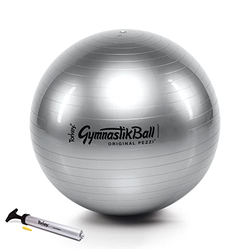 PEZZI Original Ball Standard 75cm Silber Pumpe Gymnastikball Sitzball von PEZZI
