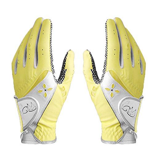 PGM Golf-Handschuhe für Damen, verbessertes Griffsystem, Bequeme Handschuhe, die die Luft zirkulieren Lassen, Gelb, Größe L von PGM