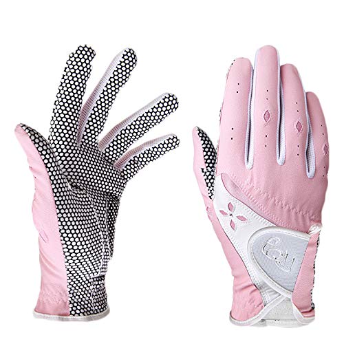 PGM Damen Golfhandschuh ein Paar, verbessertes Griffsystem, kühl und bequem (Rosa, 21.XL) von PGM