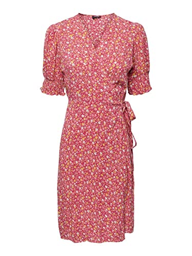 Pieces Damen Pctala 2/4 Wrap Dress Noos Bc Kleid, Beetroot Purple/AOP:small Flower, S EU von PIECES