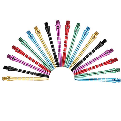 POFET Harrows Dart-Schäfte aus Aluminium, mittlere Größe, 2BA, farbige Dart-Schäfte, Metall-Wurfspielzeug, 6 Farben von POFET