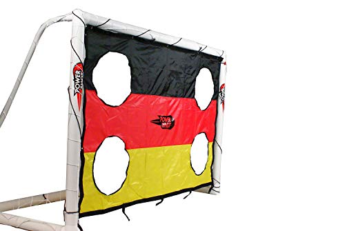Torwand Fußball Deutschland Fahne - 2. Verschiedene Größen - Polyester - inkl. Spannseil und Anker - WETTERFEST (1,8 x 1,2m) von POWERSHOT
