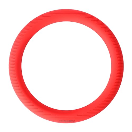 POWRX Power Ring Kettlebell Gymnastikringe Silikon-Stahl 4,5 KG, Perfekt für Gewichtstraining, Verschiedene Griffe und Funktionen, Einfache Lagerung und Reisemöglichkeit - 32,9x3,7x32,9 cm - Rot von POWRX