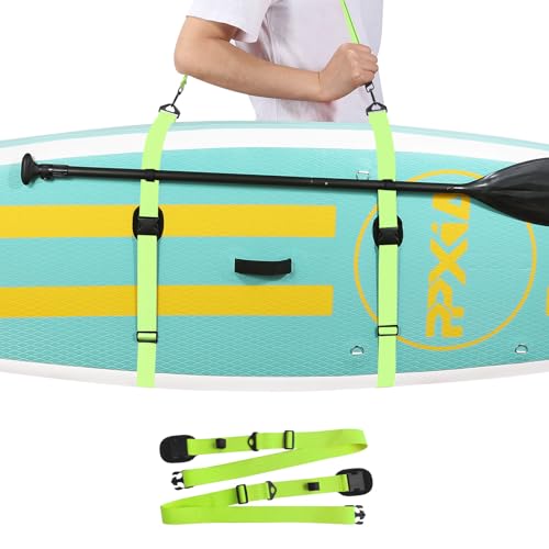 PPXIA Surfboard Tragegurt Paddelboard Carry Strap, Schultergurt für Surfbretter, Paddleboards, Longboards, Kajak, und Kanu, SUP Board Zubehör Tragegurt mit Paddelhalter von PPXIA