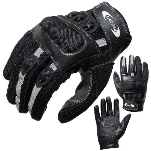 PROANTI Motorradhandschuhe Motorrad Handschuhe Sommer (Gr. XS - XXL, schwarz, kurz) - XL von PROANTI