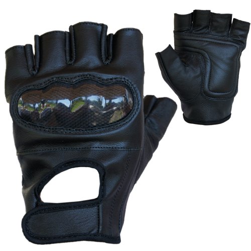 PROANTI Motorradhandschuhe Leder Chopper Handschuhe mit Protektor (Gr. S-XXL, schwarz) - S von PROANTI