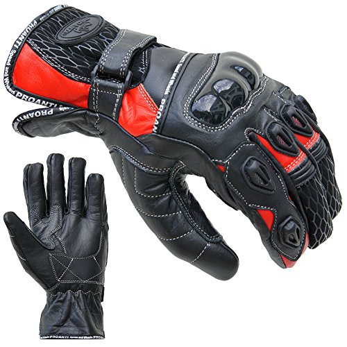 PROANTI Motorradhandschuhe Leder kurz Motorrad Handschuhe (Gr. S-XXL) (XL) von PROANTI