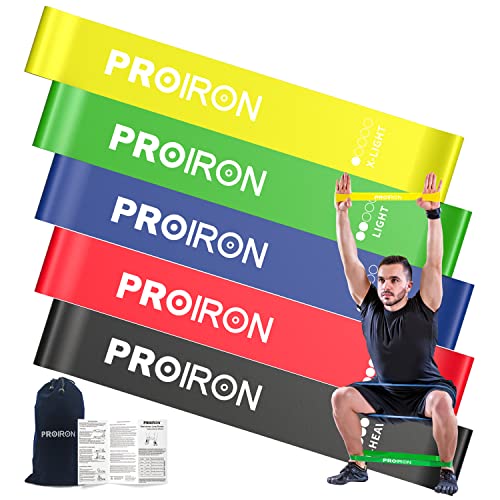 PROIRON Fitnessbänder Set mit 5 stärken Widerstandsbänder Loop Bänder Ideal für Muskelaufbau Pilates Yoga Gymnastik und Crossfit… von PROIRON