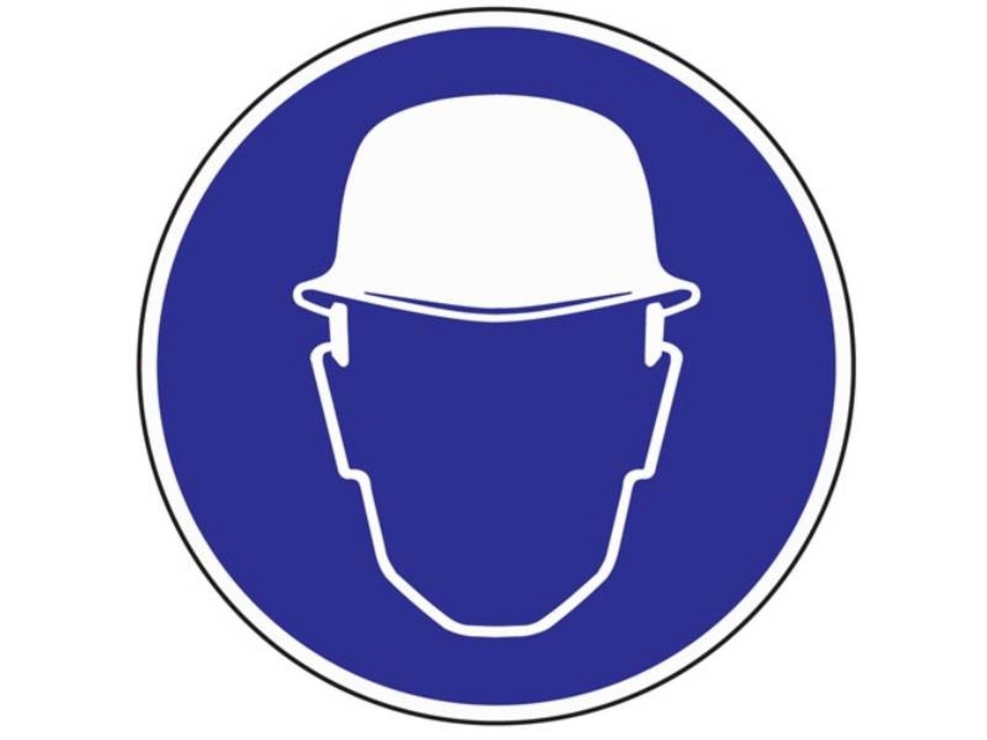 PROMAT Kopfschutz Gebotszeichen Kopfschutz benutzen D.200mm Folie selbstklebend blau/wei von PROMAT