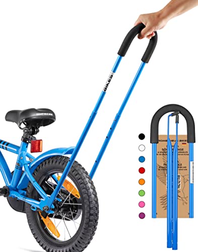 Prometheus Schubstange - Schiebestange Haltestange für Kinderfahrrad - Achsmontage - verstellbare Fahrrad Lernhilfe in Blau Edition 2024 von PROMETHEUS BICYCLES