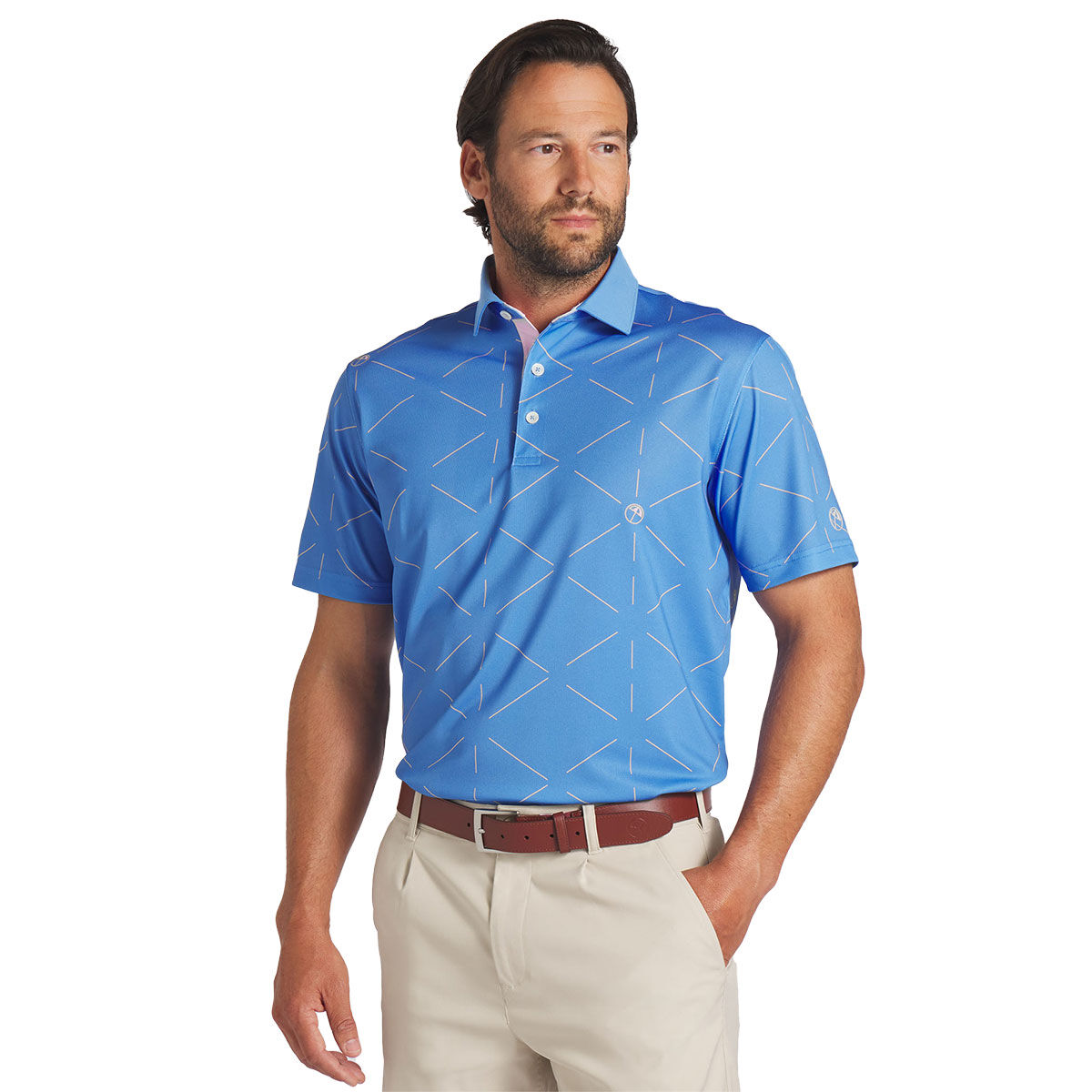 PUMA Men's X Arnold Palmer Geo Golf Polo Shirt, Mens, Blue skies, Large | American Golf von PUMA Golf