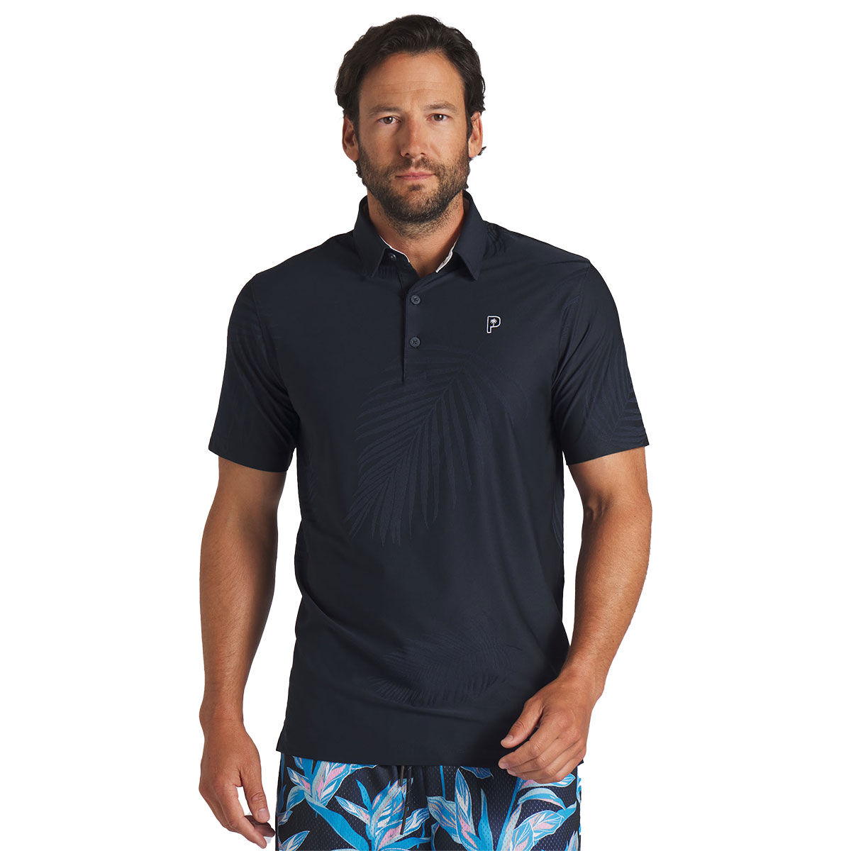 PUMA Men's X Palm Tree Crew Jacquard Golf Polo Shirt, Mens, Deep navy, Large | American Golf von PUMA Golf