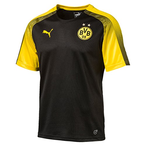 PUMA Herren BVB Stadium Jersey Without Sponsor Logo T-Shirt, Black-Cyber Yellow, S von PUMA
