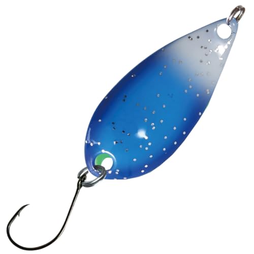 Paladin Forellenspoon zum Spinnfischen auf Forelle 2,6g Trout Spoons Style Curvy, Farbe:blau-weiß-Glitter/grün-weiß-Glitter von Paladin