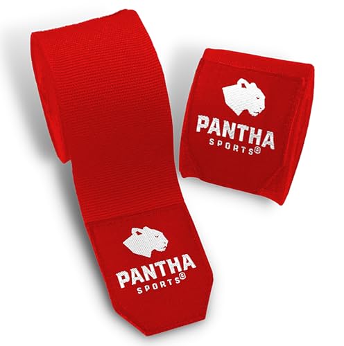 Pantha Sports® Boxbandagen halb elastische 4m Bandagen Boxen mit Daumenschlaufe, extra breitem Klettverschluss - Box Hand Bandage Sport für Boxen, MMA, Kickboxen, Muay Thai von Pantha Sports