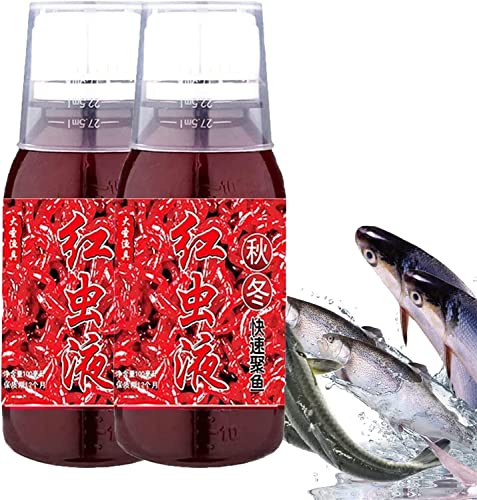 Pelinuar Red Worm Liquid Bait, High Concentration Attractive Smell Fishing Bait,Concentrated Fishing Lures Baits,Red Worm Attractant Scents - New Natural Bait Scent Fish Attractants for Baits (2 Pcs) von Pelinuar