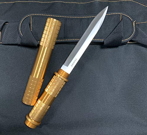 Perkin Jagdmesser mit Fester Klinge Kampfmesser Jagdmesser Überlebensmesser SHK (Golden) von Perkin