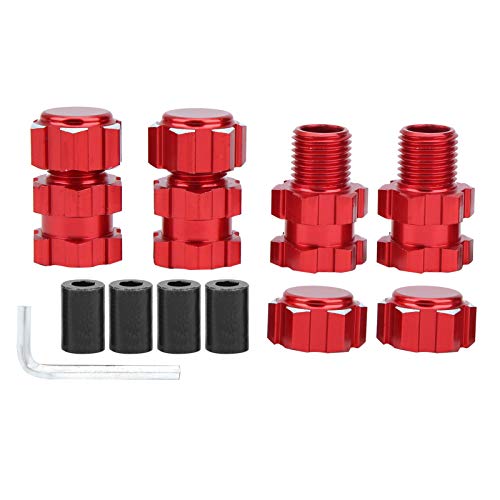 Pilipane 17 Mm Sechskant-Adaptermuttern, Verzahnte Radnaben, Verlängerungskombinator Für MAXX 1/10 RC-Auto, Hochwertige Aluminiumlegierung(Rot) von Pilipane