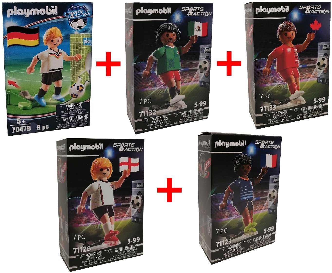 Playmobil® Spielfigur Playmobil 5er-Pack Sports & Action Nationalspieler mit Trikot und Kick von Playmobil®