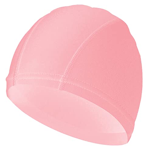 Poo4kark Unisex-Mode, vollständig geschlossene, einfarbige Baseball-Badekappe Baumwolle (Pink, One Size) von Poo4kark