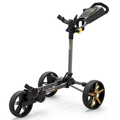 PowaKaddy Gun Metal Unisex DLX-Lite FF Push Cart Golf-Trolley Einheitsgröße von PowaKaddy