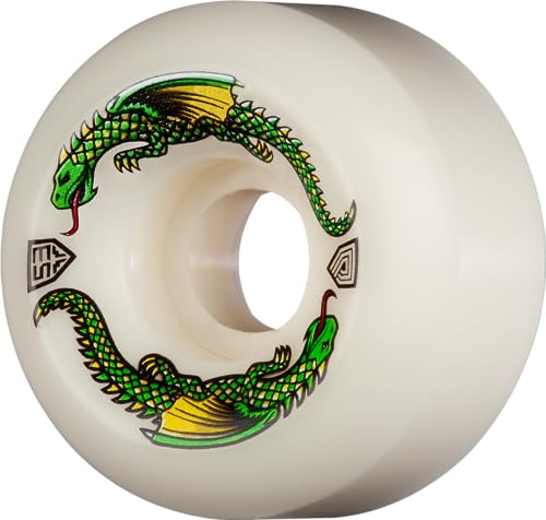 Powell Peralta Skateboardrollen Dragon Formula Green Dragon V6 Wide-Cut 53mm 93A (Off White) von Powell Peralta