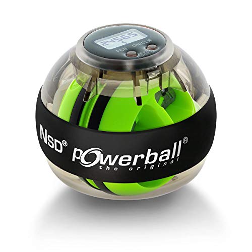 Powerball Autostart Max, gyroskopischer Handtrainer inkl. Aufziehmechanik und Drehzahlmesser, transparent-grau, das Original von Kernpower von Powerball