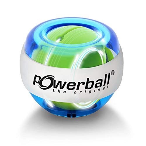 Powerball Lightning Blue, gyroskopischer Handtrainer mit blauem Lichteffekt, transparent-blau, das Original von Kernpower von Powerball