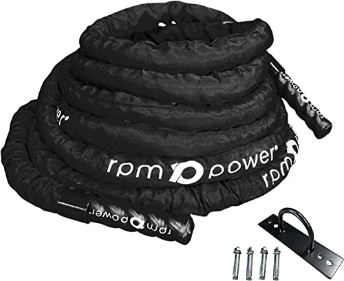 RPM Power Battle Rope - Fitness, Muskelstärkungsseil für Bodybuilding-Workouts - inklusive Anker (15 Meter 50mm) von Powerball