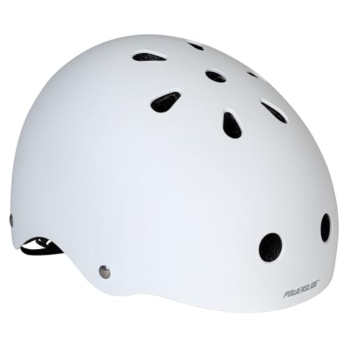 Powerslide Helm Allround Adventure Basic White, für Kinder und Erwachsene, Inline Skates, Fahrrad, Scooter in weiß von Powerslide