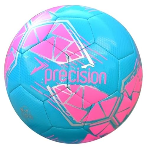 Precision Fusion Hochleistungs-Midi-Fußball, strapazierfähiges, maschinengenähtes TPU, 2 mm Eva-gefüttert, leicht, 220 g, Blau, offizieller Ball, Größe 2 von Precision