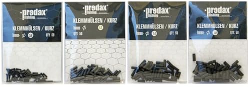 Predax 200 Kurze Crimphülsen - Klemmhülsen Set für Stahlvorfächer, Quetschhülsen für Spinnmontagen von Predax